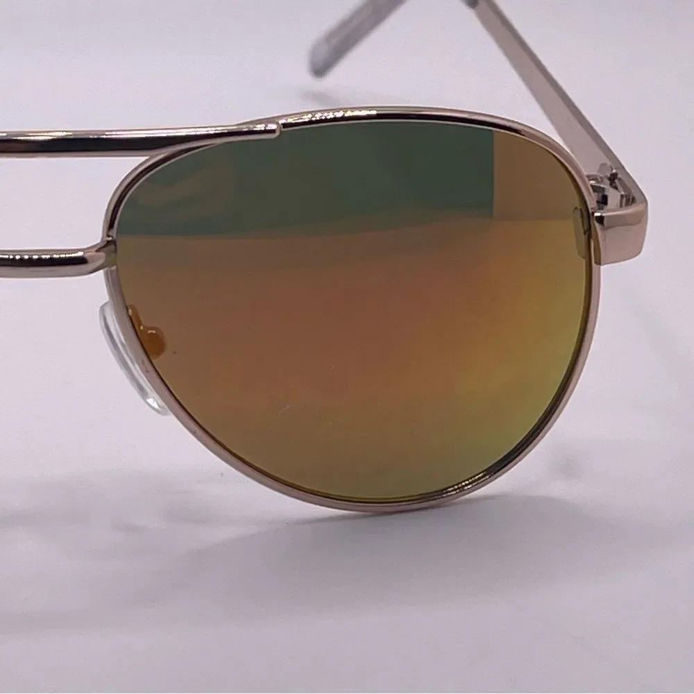 Mirrored Gold Aviators with Rhinestone